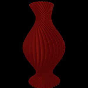 Elegant Red Spiral Vase0003 - Home Accent